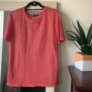 ZARA pink crochet top (M) ✨